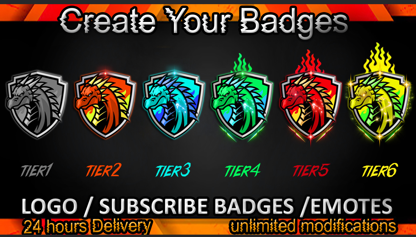 Dragon Twitch Sub Badges Emotes Maker