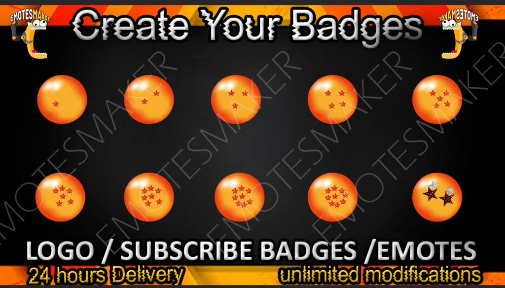 Dragon Ball Twitch Sub Badges EMOTESMAKER