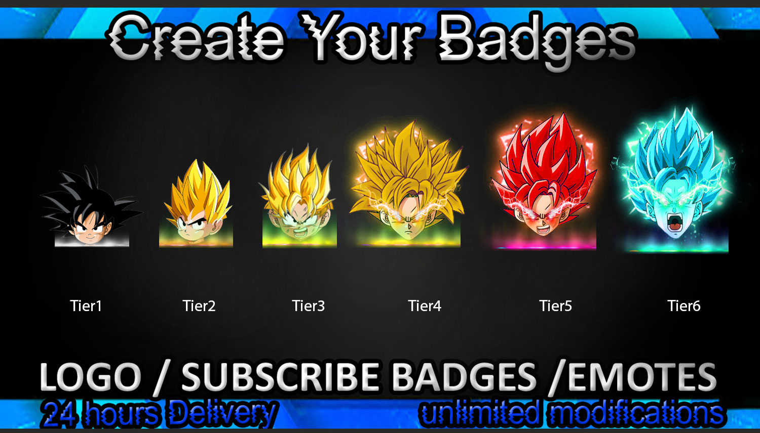 Goku Twitch Sub Badges Emotesmaker