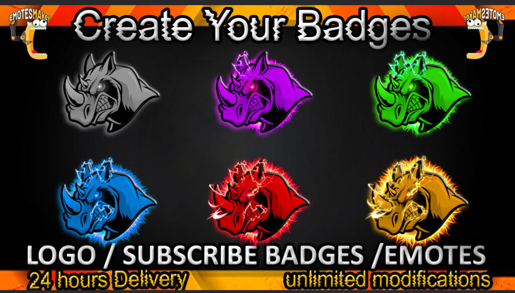 Rhino Twitch Sub Badges And Twitch Emotes EMOTESMAKER