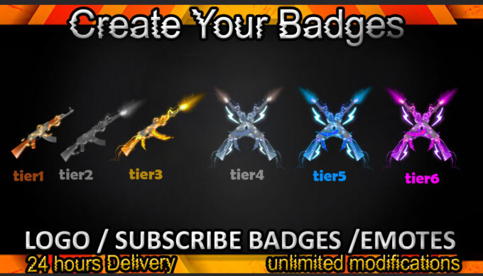 Ak47 Gun Twitch Sub Badges