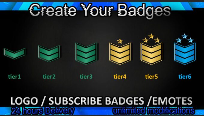 Army Rank Twitch Sub Badges