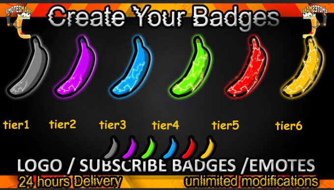 Banana Twitch Sub Badges and Twitch Emotes