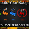 Bodybuilder Twitch Sub Badges