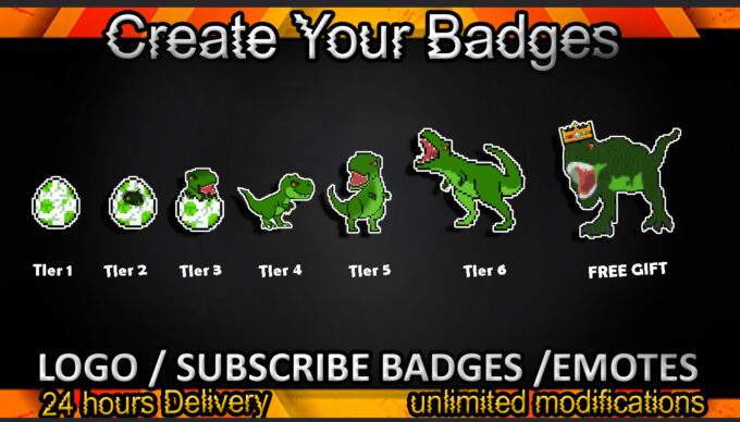 dinosaur Twitch Sub Badges