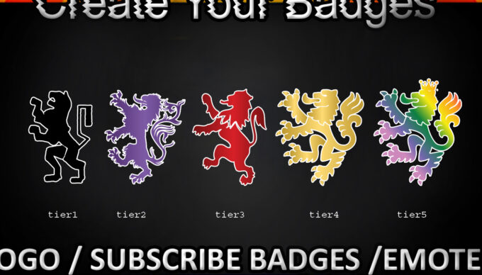 Lion Twitch Sub Badges