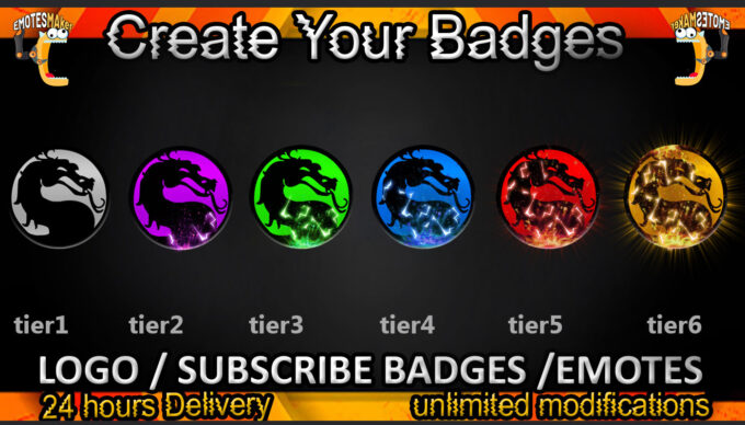 Dragon Twitch Sub Badges and Twitch Emotes