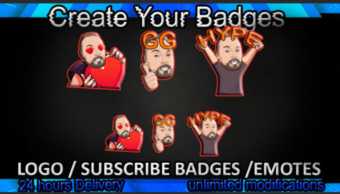 Man Face Twitch Sub Badges