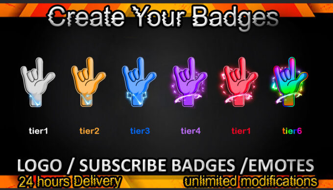 Hand Twitch Sub Badges