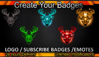 Deer Twitch Sub Badges and Twitch Emotes