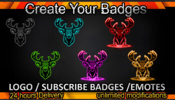 Deer Twitch Sub Badges and Twitch Emotes