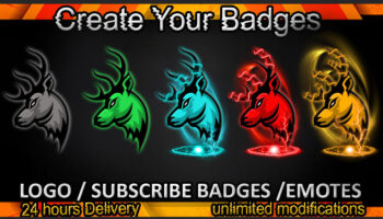 Deer Twitch Sub Badges and Twitch Emotes