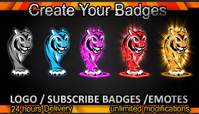 Tiger Twitch Sub Badges and Twitch Emotes