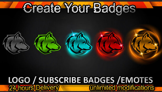 Wolf Twitch Sub Badges and Twitch Emotes