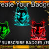 Wolf Twitch Sub Badges and Twitch Emotes