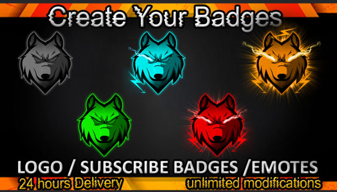 Wolf Twitch Sub Badges and Twitch Emotes