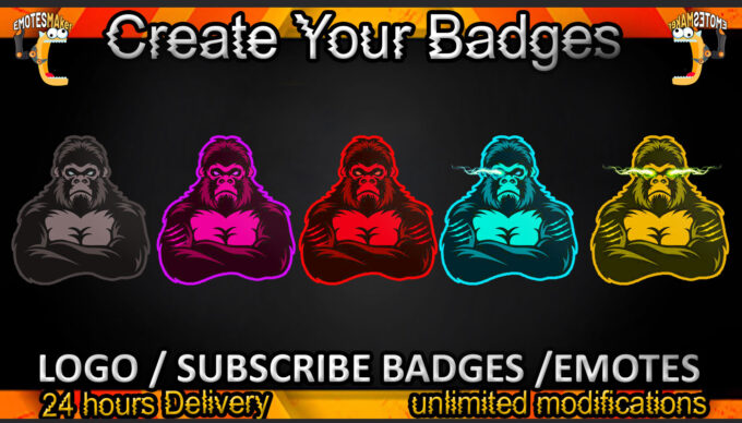 Monkey Twitch Sub Badges and Twitch Emotes