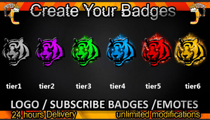 Tiger Twitch Sub Badges and Twitch Emotes