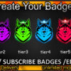Wolf Twitch Sub Badges and Twitch Emotes